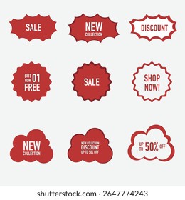 Set of Sale badges. Sale quality tags and labels. Template banner shopping badges. Special offer, sale, discount, shop, black friday.