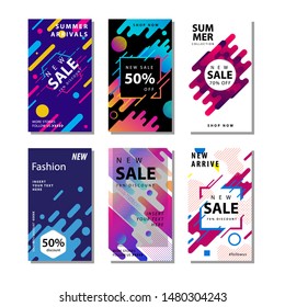 set sale banner background with dynamic rounded shapes element . Suitable for banner sale, presentation, social media stories, story, promotion, flyer, poster and brochure