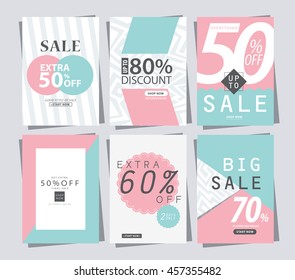 set of Sale Banner poster tag template for shopping.ads web template