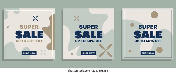 set of sale banner. social media post template. vector illustration