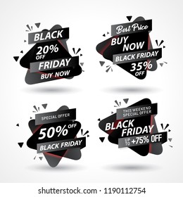 Set of Sale banner template design background. Black Friday sale