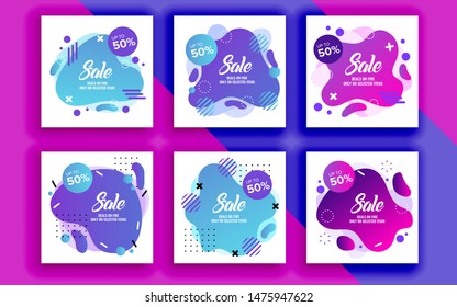 Set of sale banner template design. Vector illustration.