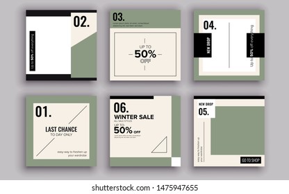 Set of sale banner template design. Vector illustration.