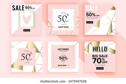 Set of sale banner template design. Vector illustration.