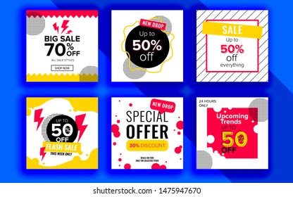 Set of sale banner template design. Vector illustration.