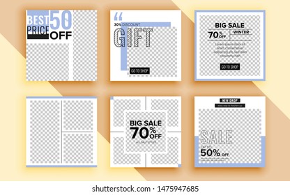 Set of sale banner template design. Vector illustration.