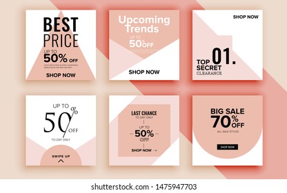 Set of sale banner template design. Vector illustration.