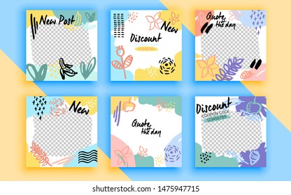 Set of sale banner template design. Vector illustration.