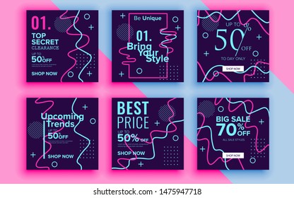 Set of sale banner template design. Vector illustration.