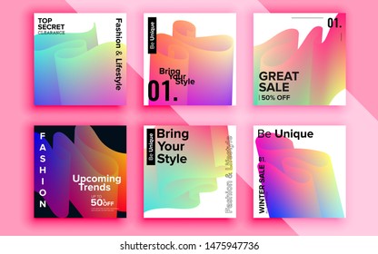 Set of sale banner template design. Vector illustration.