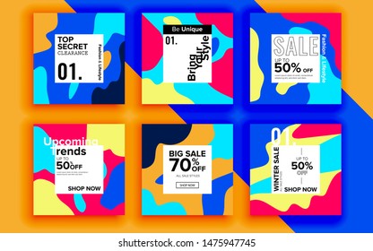 Set of sale banner template design. Vector illustration.
