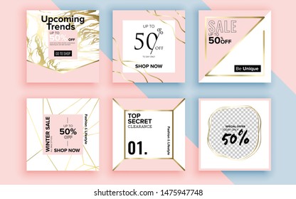 Set of sale banner template design. Vector illustration.