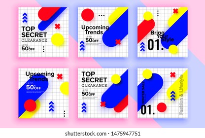 Set of sale banner template design. Vector illustration.