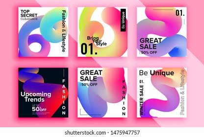Set of sale banner template design. Vector illustration.
