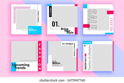 Set of sale banner template design. Vector illustration.