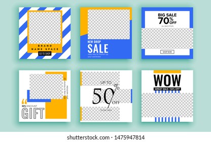 Set of sale banner template design. Vector illustration.