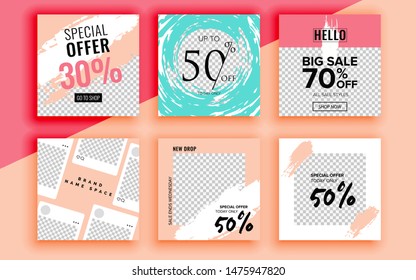 Set of sale banner template design. Vector illustration.