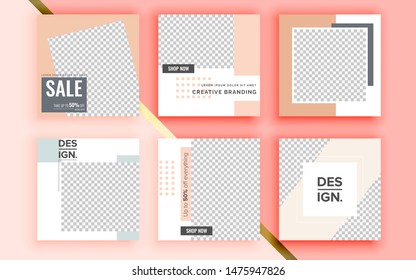 Set of sale banner template design. Vector illustration.