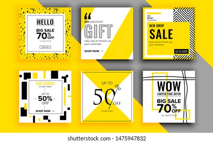 Set of sale banner template design. Vector illustration.