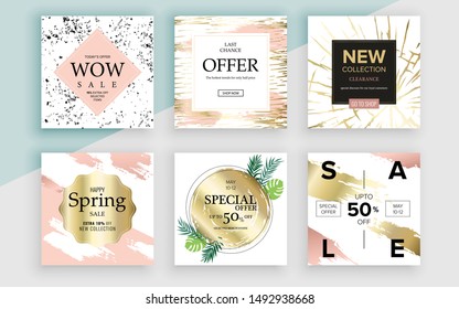 Set of sale banner template design. Vector illustration.