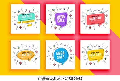 Set of sale banner template design. Vector illustration.