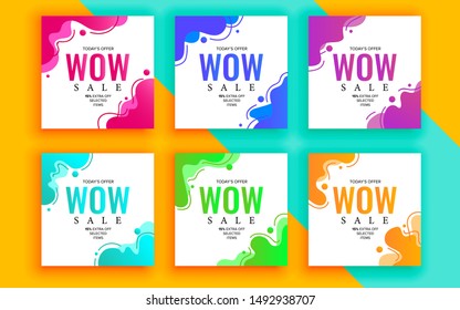 Set of sale banner template design. Vector illustration.