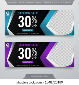 set of sale banner template design with abstract and minimalist layout