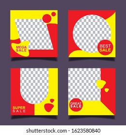 Set of sale banner template design for instagram