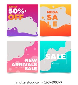 Set of sale banner template design. Vector illustration.