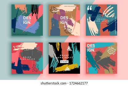 Set of sale banner template design. Vector illustration.