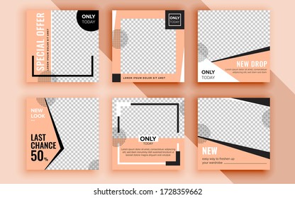 Set of sale banner template design. Vector illustration.