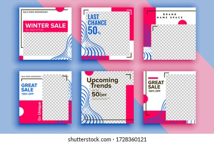 Set of sale banner template design. Vector illustration.