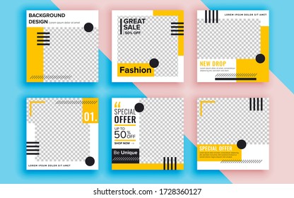 Set of sale banner template design. Vector illustration.