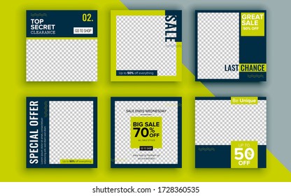 Set of sale banner template design. Vector illustration.