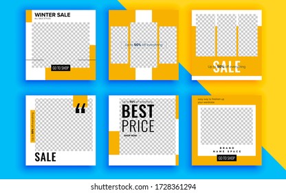 Set of sale banner template design. Vector illustration.