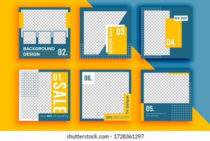 Set of sale banner template design. Vector illustration.