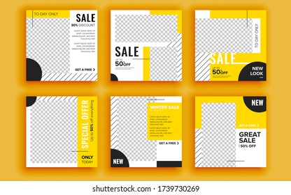 Set of sale banner template design. Vector illustration.