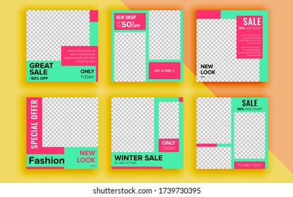 Set of sale Banner Template Design. Vector-Abbildung.