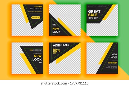 Set of sale banner template design. Vector illustration.