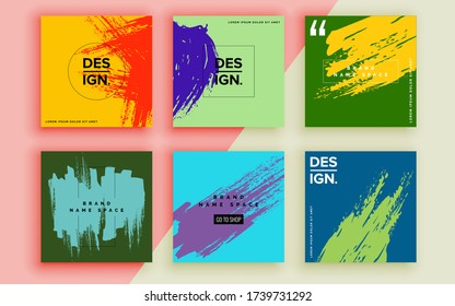 Set of sale banner template design. Vector illustration.