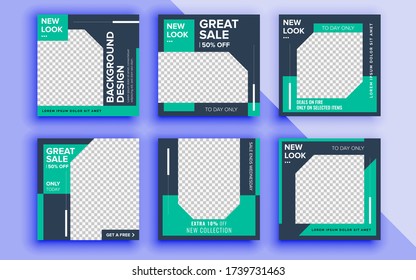Set of sale banner template design. Vector illustration.