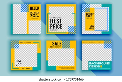 Set of sale banner template design. Vector illustration.