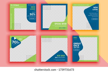 Set of sale banner template design. Vector illustration.