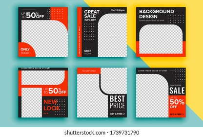 Set of sale banner template design. Vector illustration.