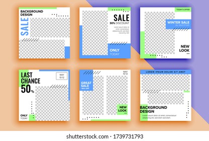 Set of sale banner template design. Vector illustration.