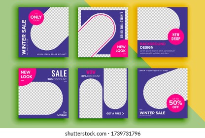 Set of sale banner template design. Vector illustration.