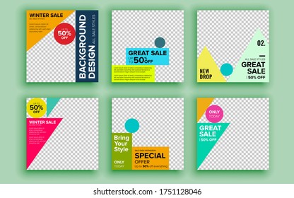 Set of sale banner template design. Vector illustration.