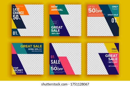 Set of sale banner template design. Vector illustration.