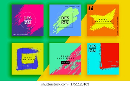 Set of sale banner template design. Vector illustration.