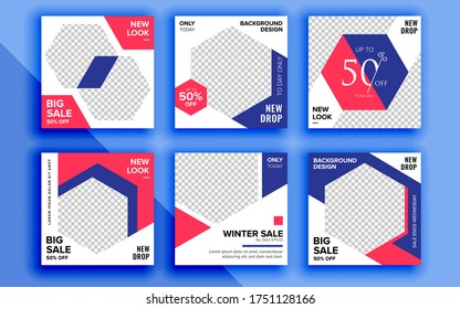 Set of sale banner template design. Vector illustration.